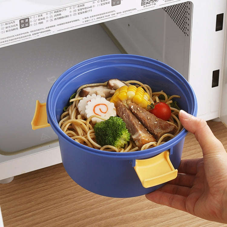 1100ml Cartoon Round Microwaveable Bento Box Outdoor Student Lunch Box(Bear Brown)