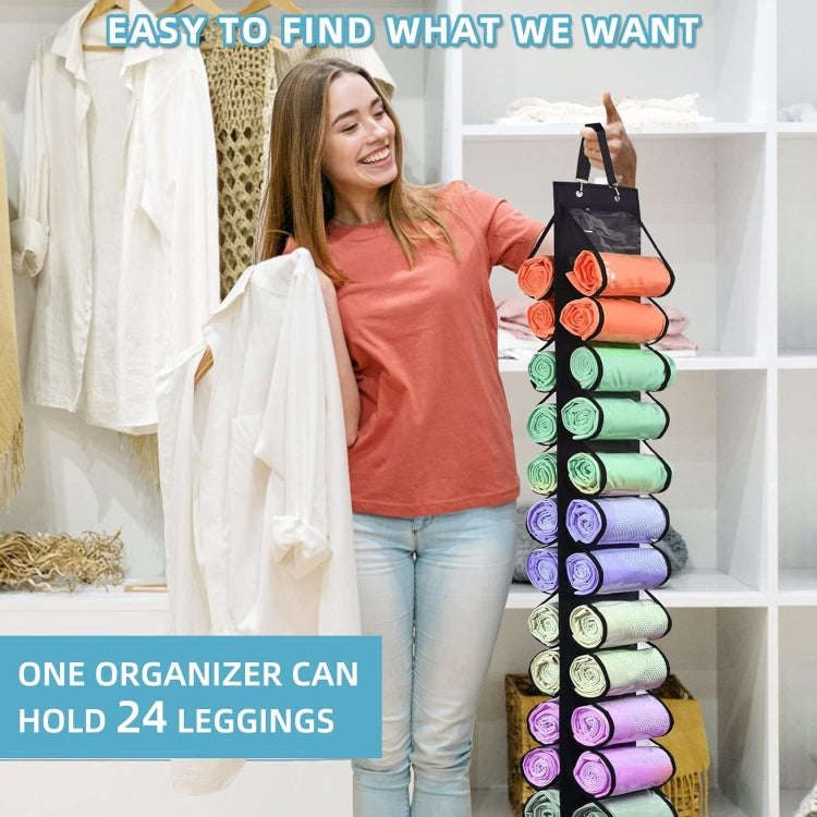 Double-Sided 24 Grids Storage Hanging Bag Hanging Storage Closet Behind Door Storage Organizer(Bl...