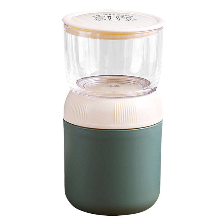700ML 304 Stainless Steel Large-Capacity Double-Layer Soup Cup Student Yogurt Breakfast Cup(Green)