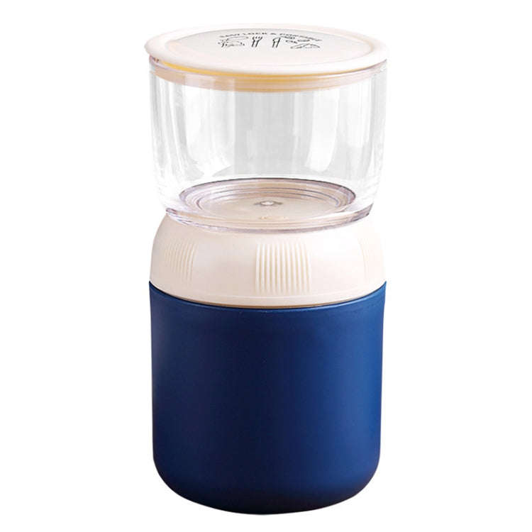 700ML 304 Stainless Steel Large-Capacity Double-Layer Soup Cup Student Yogurt Breakfast Cup(Blue)