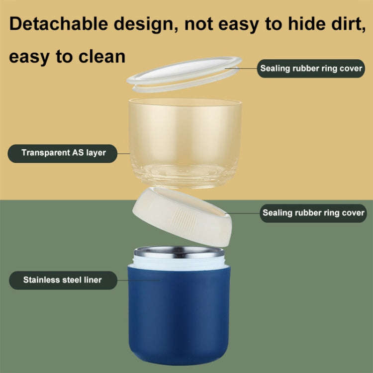 700ML 304 Stainless Steel Large-Capacity Double-Layer Soup Cup Student Yogurt Breakfast Cup(Green)