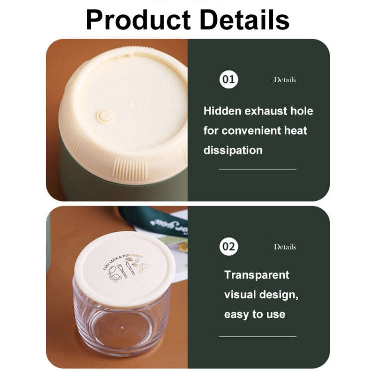 700ML 304 Stainless Steel Large-Capacity Double-Layer Soup Cup Student Yogurt Breakfast Cup(Blue)