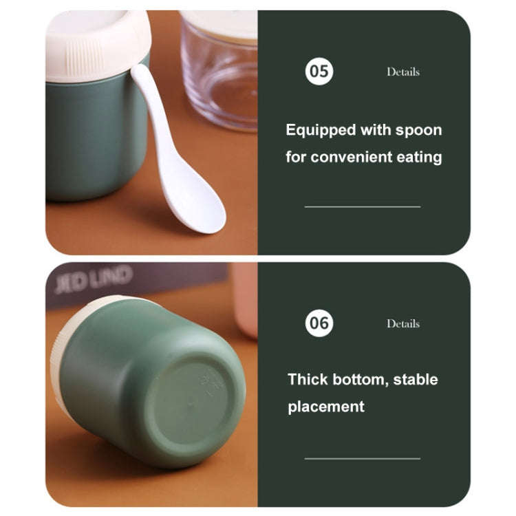 700ML 304 Stainless Steel Large-Capacity Double-Layer Soup Cup Student Yogurt Breakfast Cup(Green)