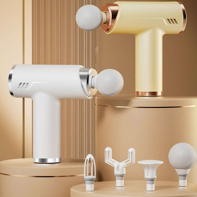 LCD Variable Frequency Silent Fascia Gun High Frequency Vibration Muscle Relaxation Massager(Khaki)