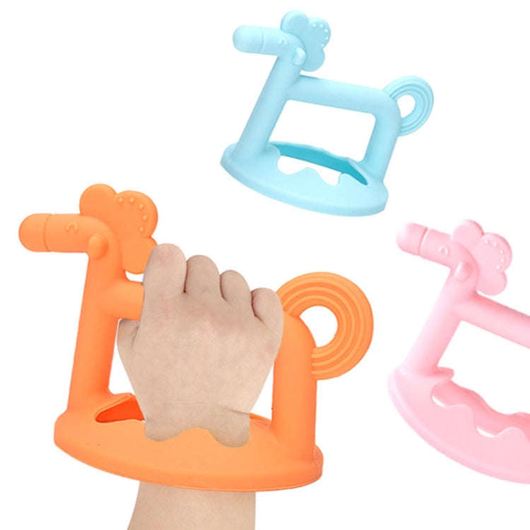 Silicone Baby Teether Anti-Eating Hand Bracelets Baby Teething Stick Toy, Color: Pony+Box Pink