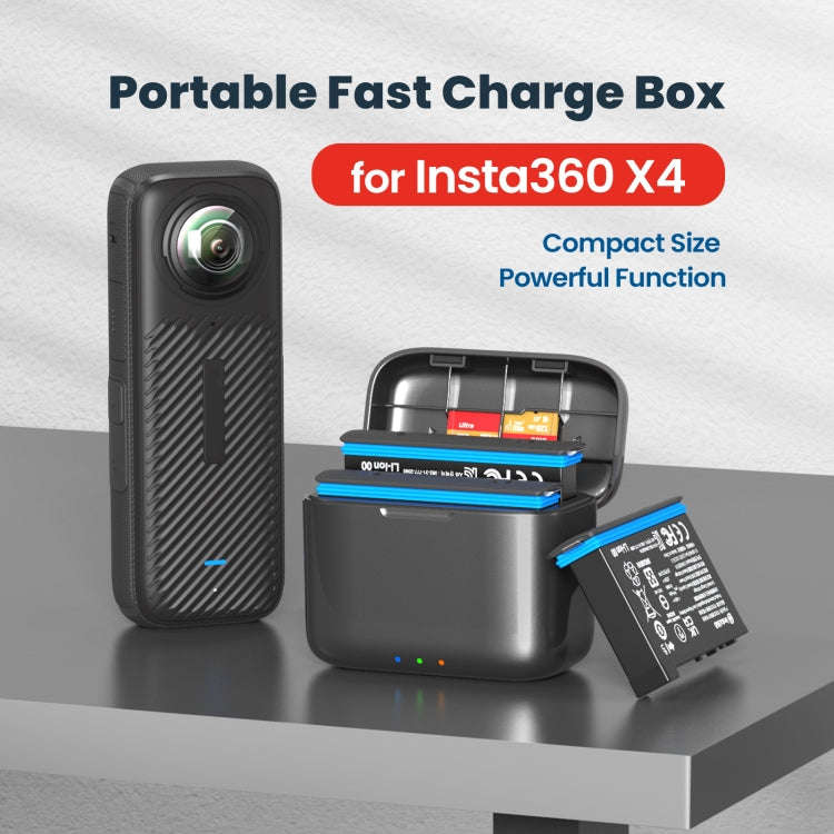 For Insta360 X4 AMagisn Battery Fast Charge Charging Box Sports Camera Accessories