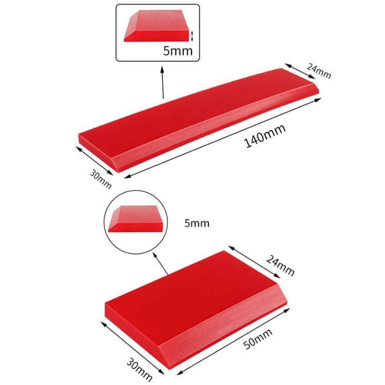 4pcs Car Cleaning Glass Water Film Soft Rubber Scraper, Color: Short Red