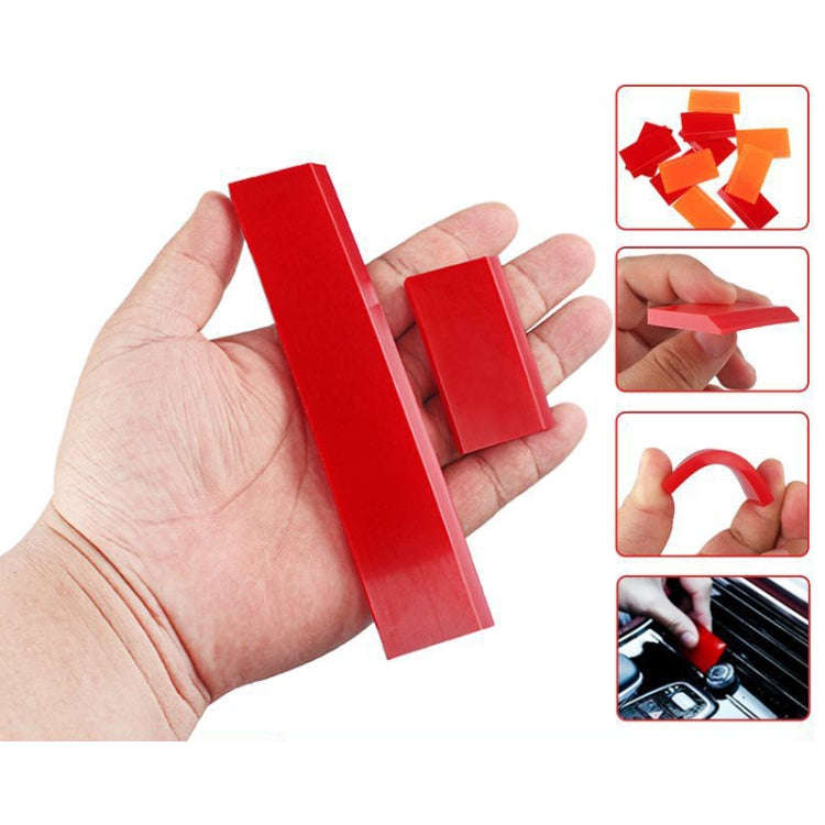 4pcs Car Cleaning Glass Water Film Soft Rubber Scraper, Color: Short  Orange