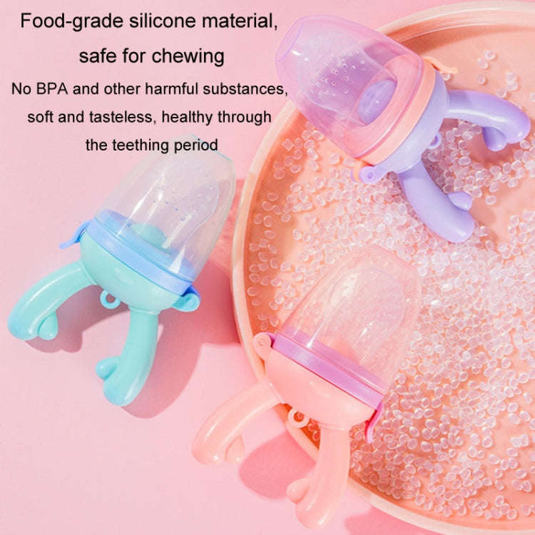 Baby Pacifier Fruit Vegetable Auxiliary Feeder Cute Deer Fruit Bite Pouch Teething Stick, Color: ...