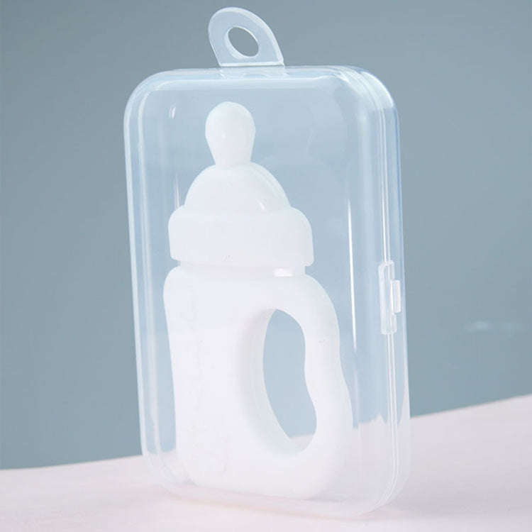 Baby Silicone Teether Bottle Bite Teether Teething Stick, Color: With Box Milk White