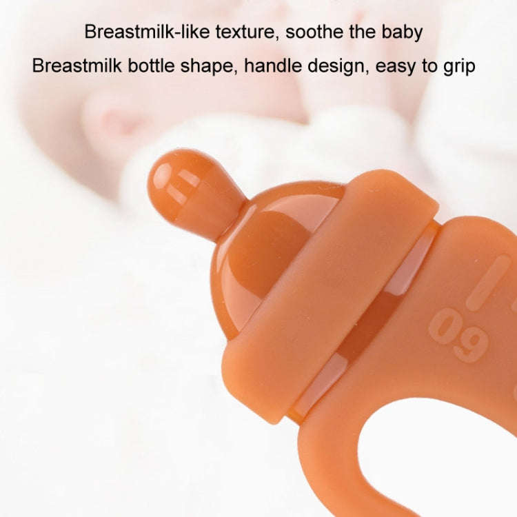 Baby Silicone Teether Bottle Bite Teether Teething Stick, Color: Without Box Milk White