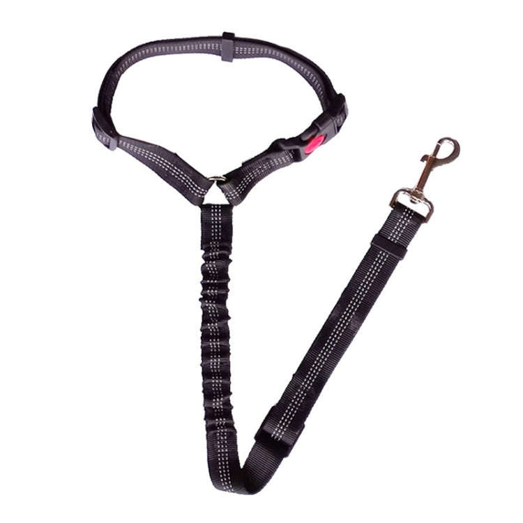 Dog Vehicle Seat Belt Rope Elastic Cushioned Towing Leash, Width: 2.5cm(Black)
