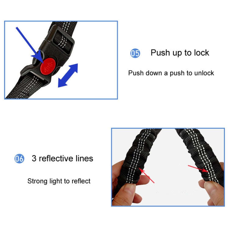 Dog Vehicle Seat Belt Rope Elastic Cushioned Towing Leash, Width: 2.5cm(Black)