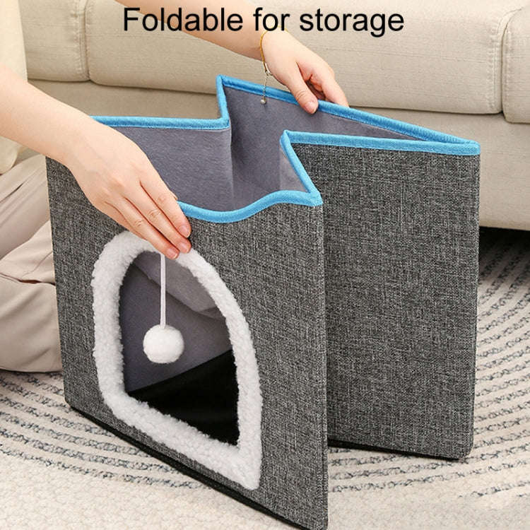 Multifunctional Sisal Cats Scratching Board Foldable Pet Bed(Dark Gray)