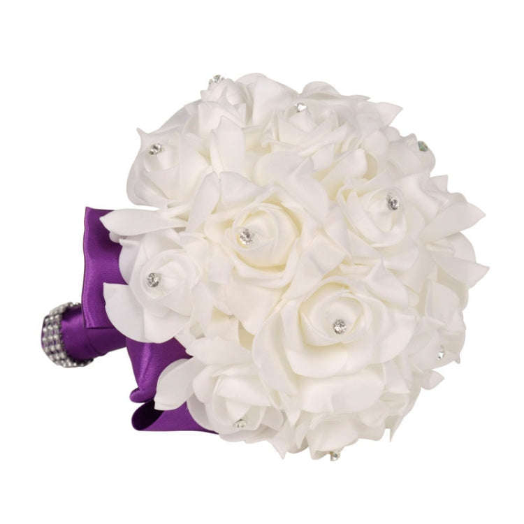 Wedding Bridal Hand Bouquet Simulation Flower Bouquet Wedding Supplies(Sapphire Blue)