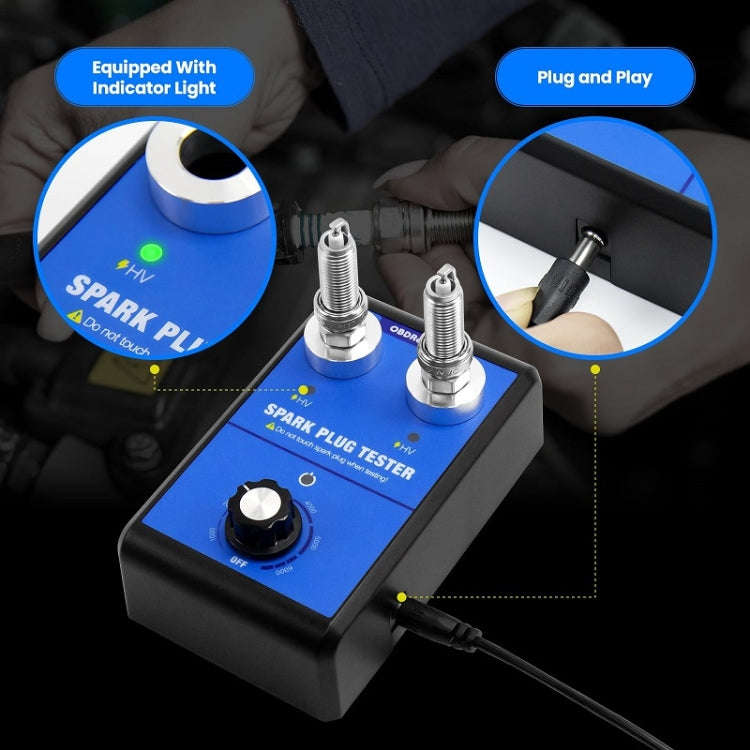 OBDResource High-Pressure Adjustable Dual-Hole Spark Plug Ignition Detector(US Plug)