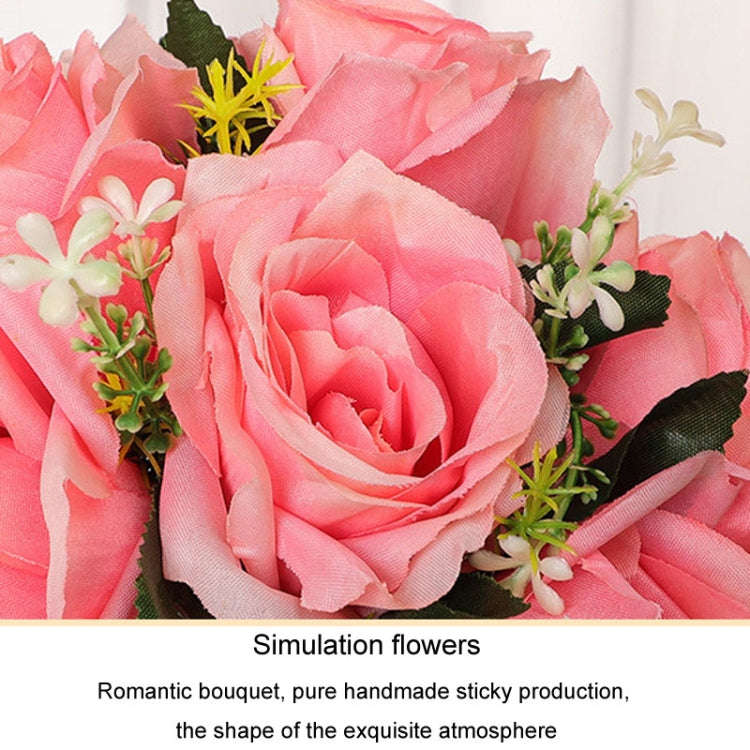 Bridal Hand Bouquet Wedding Supplies Simulation Wedding Decorative Flowers(Purple)