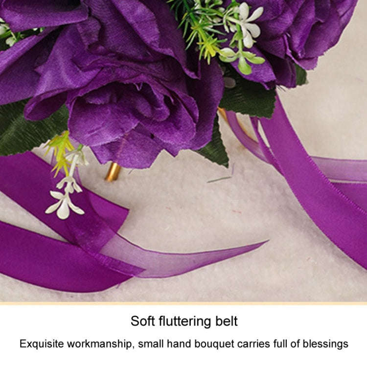 Bridal Hand Bouquet Wedding Supplies Simulation Wedding Decorative Flowers(Pink)
