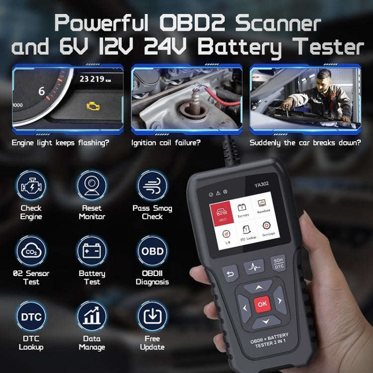 OBDResource 2 in 1 Engine Fault Code Battery Internal Resistance Multi-function Detector