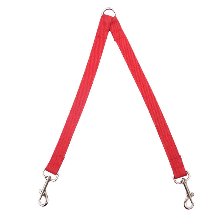 Medium Pet Dual-Headed Tow Leash One Tow Two Hook And Loop Fastener(Red)