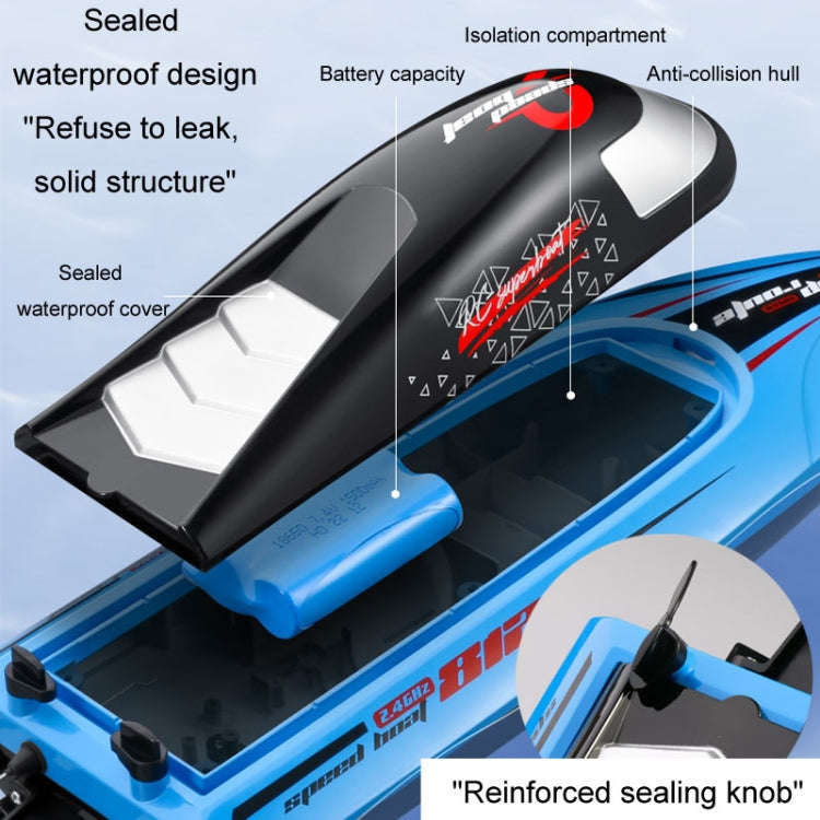 812 High-Speed RC Boat Large Horsepower Speedboat Long Endurance Waterproof Boys Water Toy Dual B...