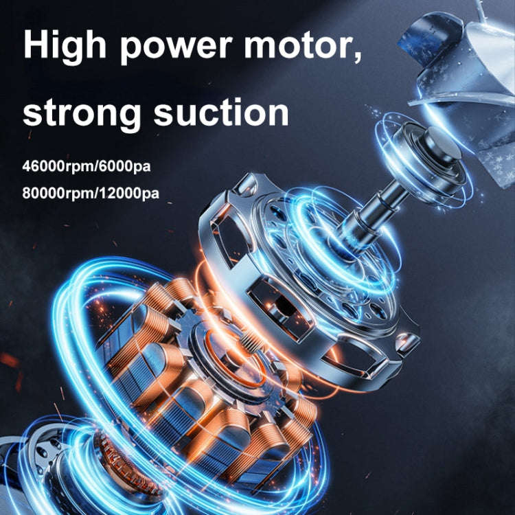 6-in-1 Car Handheld Vacuum Cleaner Multifunctional Strong Suction Air Pump, Color: Upgraded Brush...