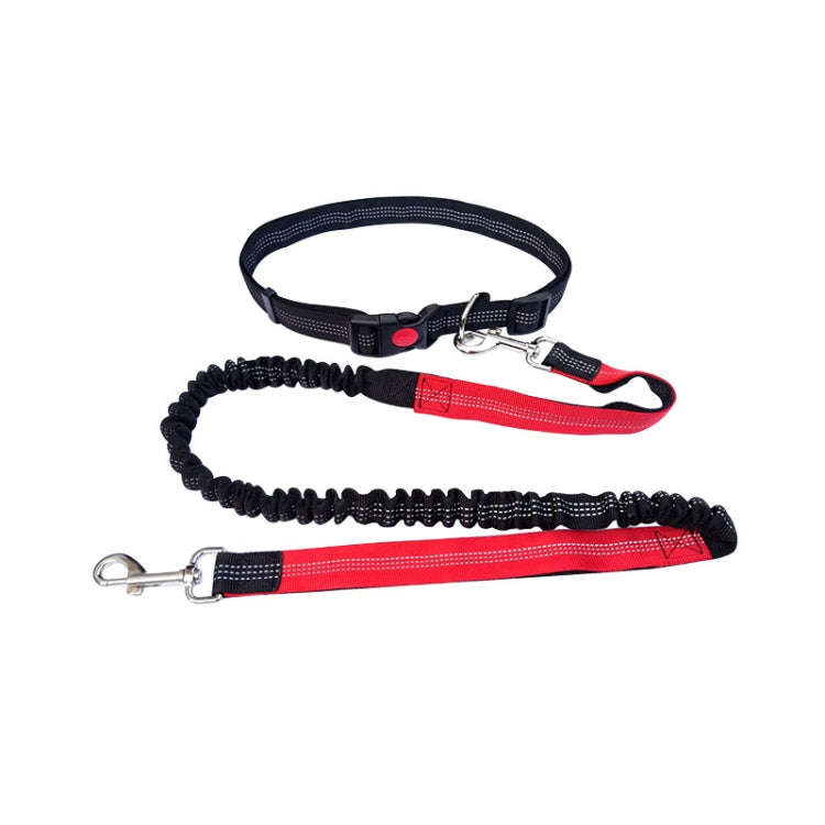Pet Running Exercise Towing Leash Multifunctional Dog Walking Leashes(Black+Red)
