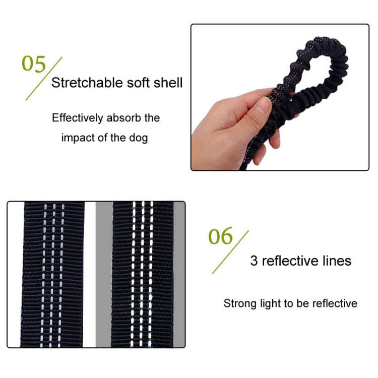 Pet Running Exercise Towing Leash Multifunctional Dog Walking Leashes(Black+Fluorescent Green)