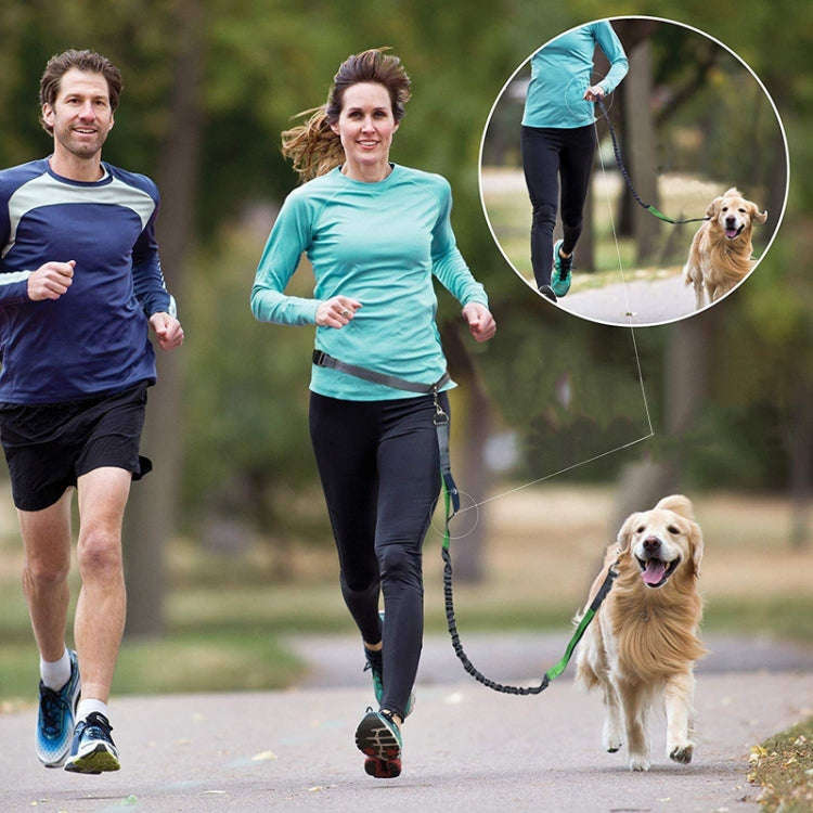Pet Running Exercise Towing Leash Multifunctional Dog Walking Leashes(Black+Fluorescent Green)