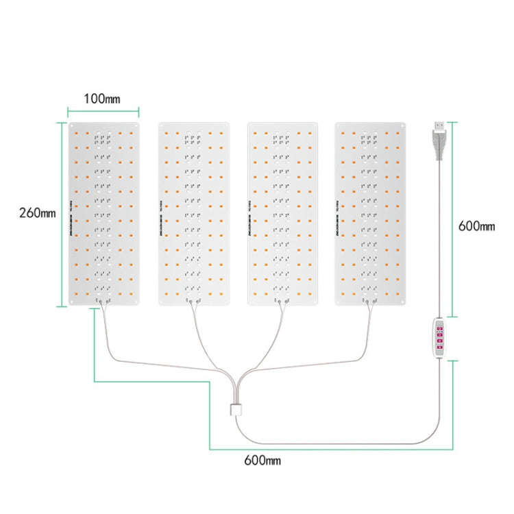 3 Heads USB 5V LED Hanging Growth Light Indoor Quantum Plate Plant Fill Light