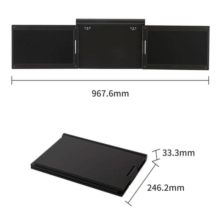 13.3 Inch FHD Triple Monitor IPS Dual Screens For Laptop USB-C / Type-C Supports Windows / Mac / ...