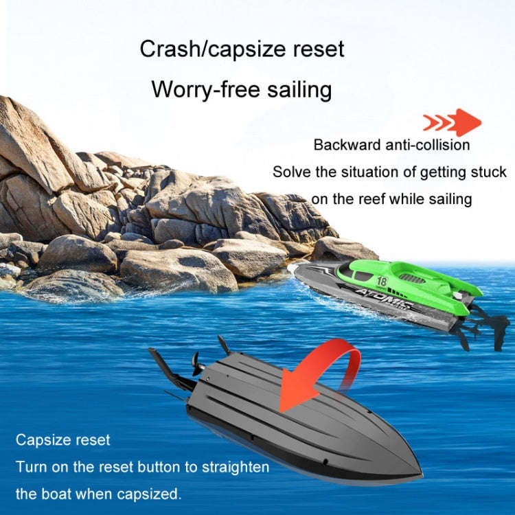 EB02 2.4G Wireless RC Boat Circulating Water-Cooled High-Speed Speedboat Racing Boat Model Toy(Or...
