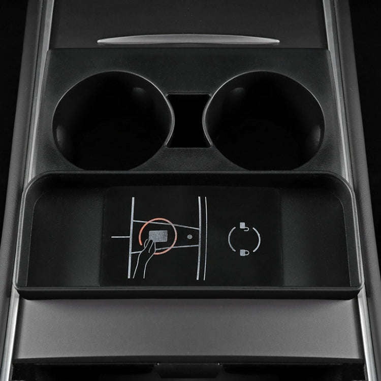 For Tesla Model3/Y Central Water Cup Limiter Silicone Coaster(Black)