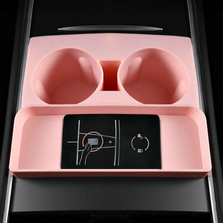 For Tesla Model3/Y Central Water Cup Limiter Silicone Coaster(Pink)
