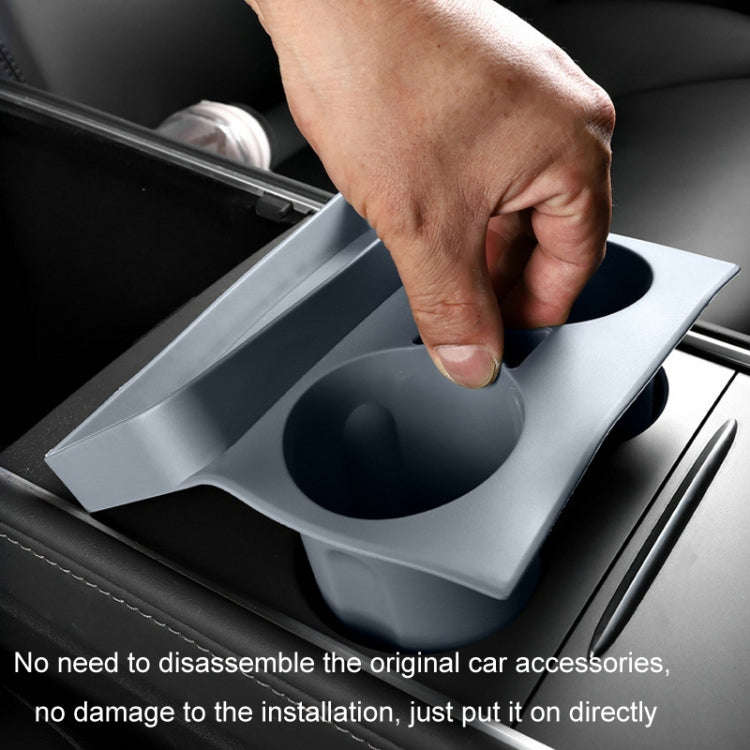 For Tesla Model3/Y Central Water Cup Limiter Silicone Coaster(Gray)