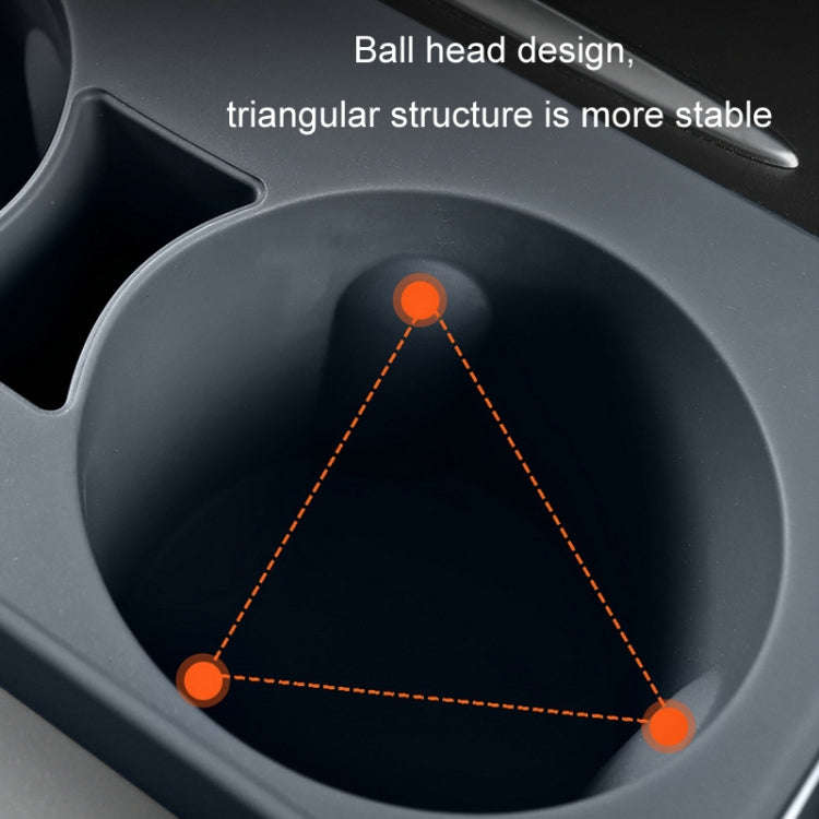 For Tesla Model3/Y Central Water Cup Limiter Silicone Coaster(Gray)