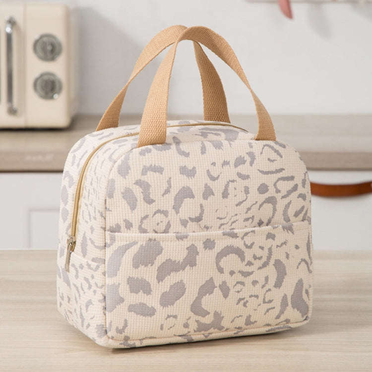 Ink Pattern Insulated Lunch Bag Lunch Box Bag Outdoor Travel Ice Pack Picnic Bag(Beige)