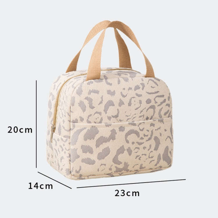 Ink Pattern Insulated Lunch Bag Lunch Box Bag Outdoor Travel Ice Pack Picnic Bag(Beige)