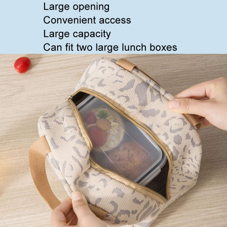 Ink Pattern Insulated Lunch Bag Lunch Box Bag Outdoor Travel Ice Pack Picnic Bag(Beige)