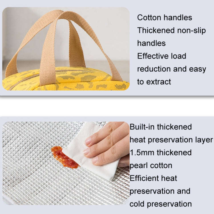 Ink Pattern Insulated Lunch Bag Lunch Box Bag Outdoor Travel Ice Pack Picnic Bag(Beige)