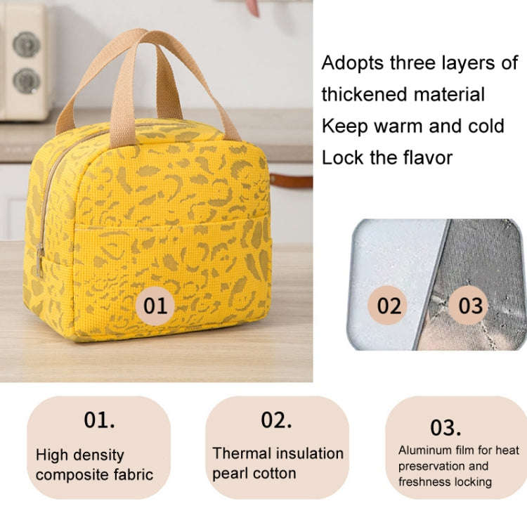 Ink Pattern Insulated Lunch Bag Lunch Box Bag Outdoor Travel Ice Pack Picnic Bag(Beige)