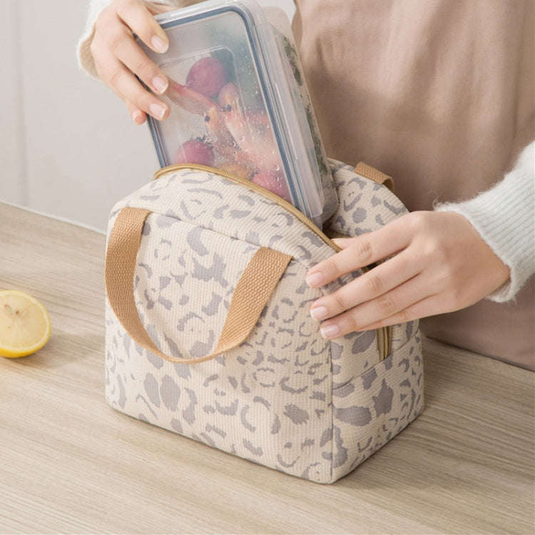 Ink Pattern Insulated Lunch Bag Lunch Box Bag Outdoor Travel Ice Pack Picnic Bag(Beige)