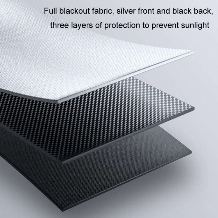 50x125cm Car Summer No-punch Retractable Titanium Silver Sunshade Curtain