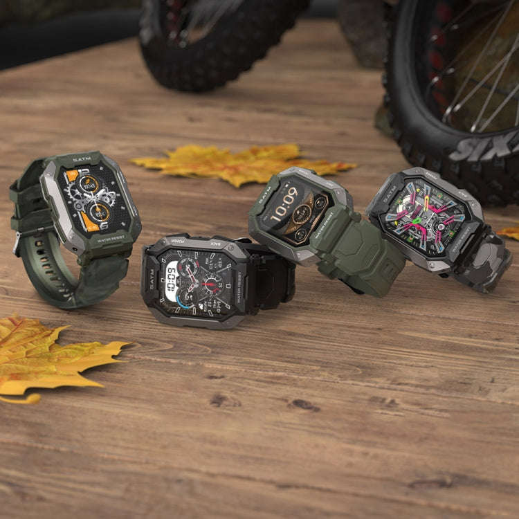C20Plus 1.81-inch Health Monitoring Waterproof Bluetooth Call Smart Watch, Color: Camouflage Green