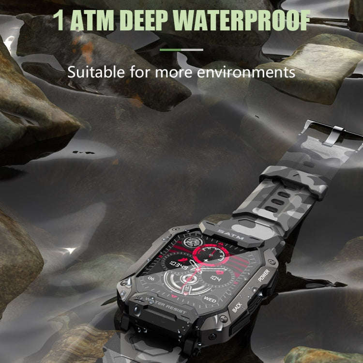 C20Plus 1.81-inch Health Monitoring Waterproof Bluetooth Call Smart Watch, Color: Black Leather