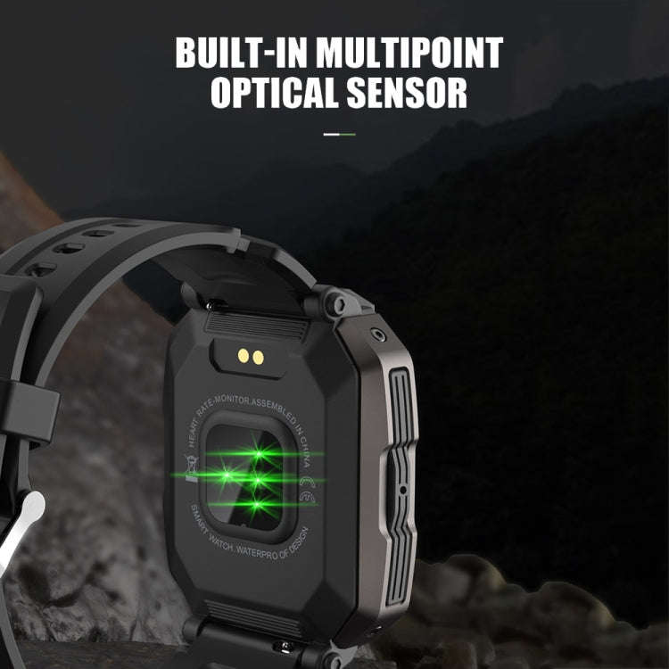 C20Plus 1.81-inch Health Monitoring Waterproof Bluetooth Call Smart Watch, Color: Black Leather