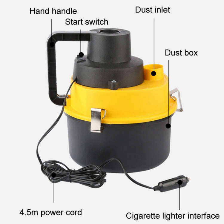 Vehicle Vacuum Cleaner For Wet And Dry Use Large Round Tub Car Cleaning Tool, Style: 12V Car Model