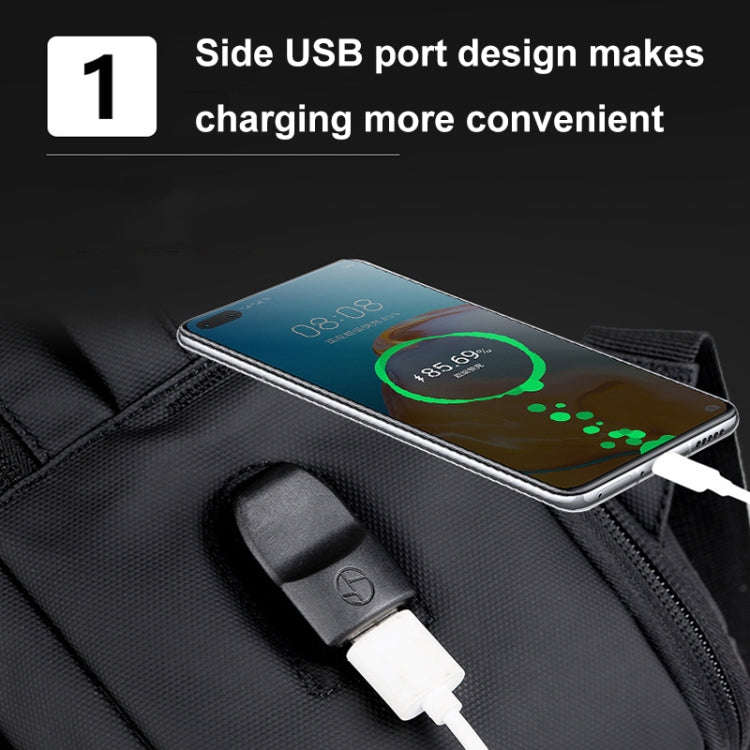 Expandable Business Waterproof Laptop Backpack With USB Port(Black)