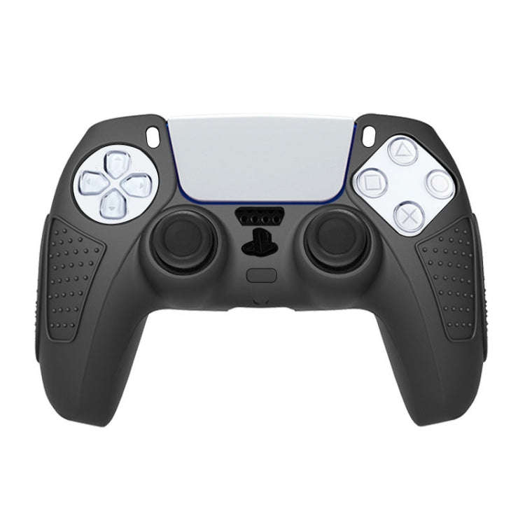 For PS5 Gamepad Silicone Protective Case Anti-Skid Soft Silicone Cover, Color: White+2 Hats