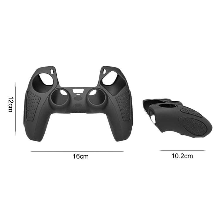 For PS5 Gamepad Silicone Protective Case Anti-Skid Soft Silicone Cover, Color: White+2 Hats